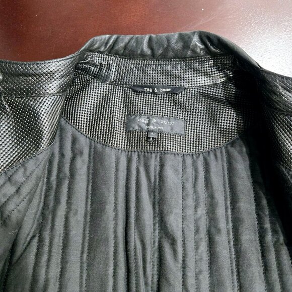 Rag & Bone Quilted Leather Biker Jacket - Picture 11 of 16